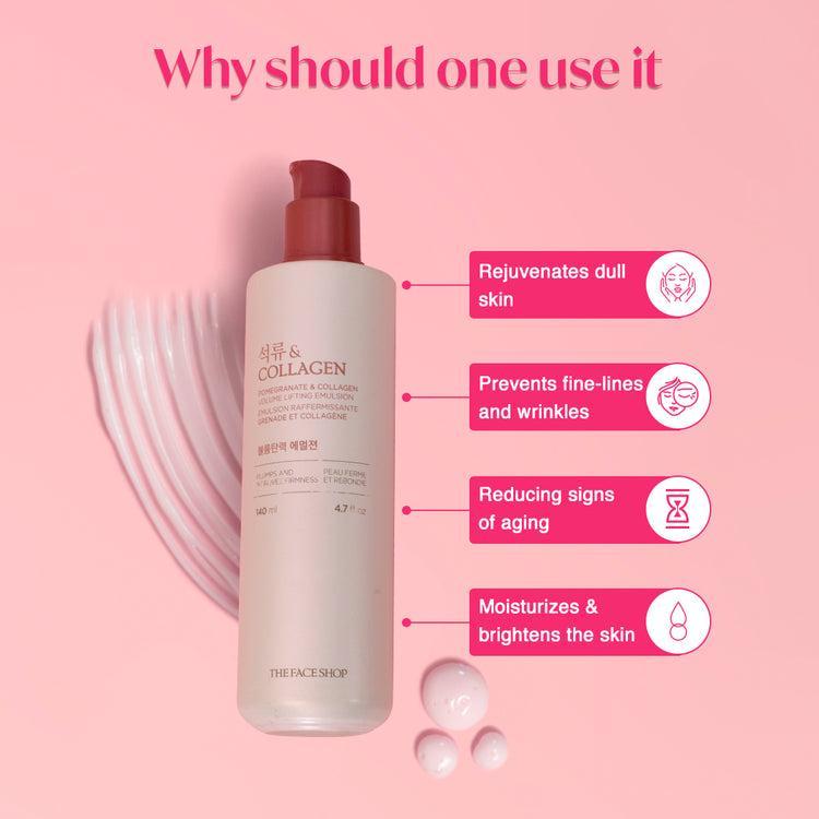THE FACE SHOP - Pomegranate And Collagen Volume Lifting Emulsion - 140ml