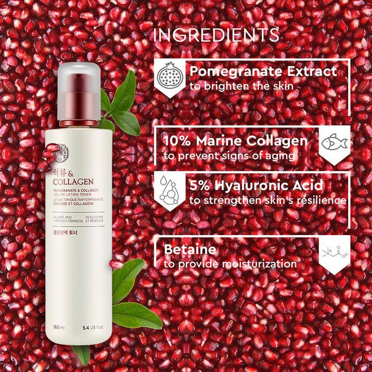 THE FACE SHOP - Pomegranate And Collagen Volume Lifting Toner - 160ml