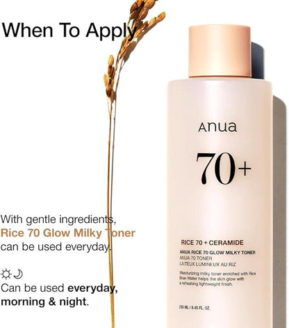ANUA - Rice 70 Glow Milky Toner - 250ml