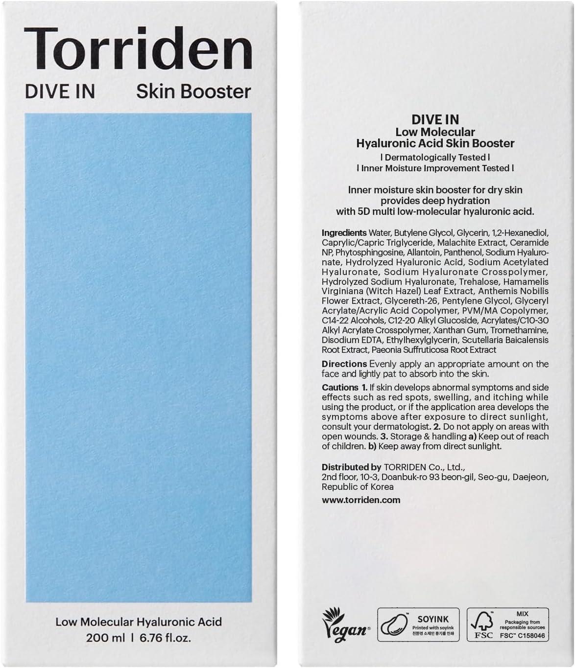 TORRIDEN - Dive In Low Molecular Hyaluronic Acid Skin Booster - 200ml