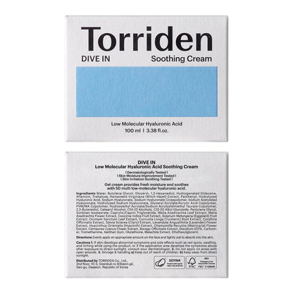 TORRIDEN - Dive In Low Molecular Hyaluronic Acid Soothing Cream - 100ml