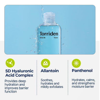 TORRIDEN - Dive In Low Molecular Hyaluronic Acid Toner - 300ml